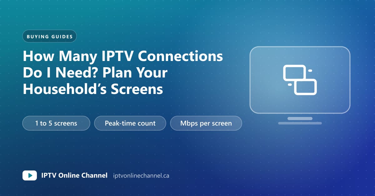 Cover graphic for a household screen planner, with labels for 1 to 5 screens, a peak-time count and Mbps per screen