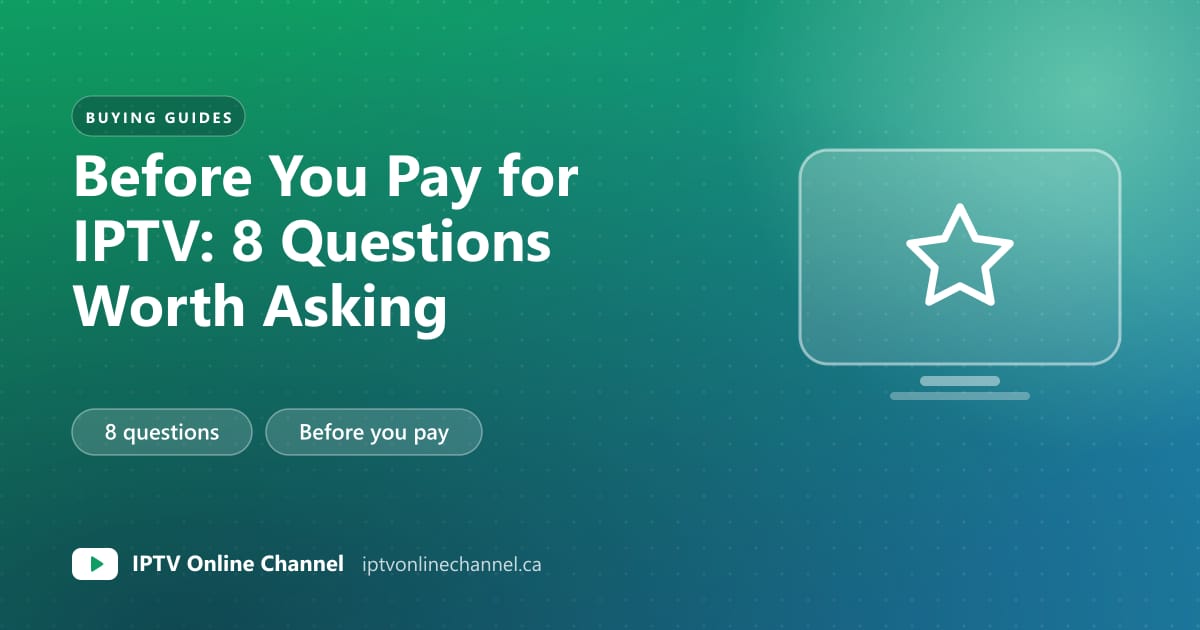 Cover graphic with a star icon and the title Before You Pay for IPTV: 8 Questions Worth Asking
