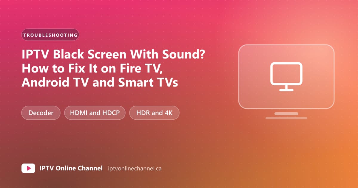Cover graphic of a black TV screen with a sound icon and labels for decoder, HDMI and HDCP, and HDR and 4K