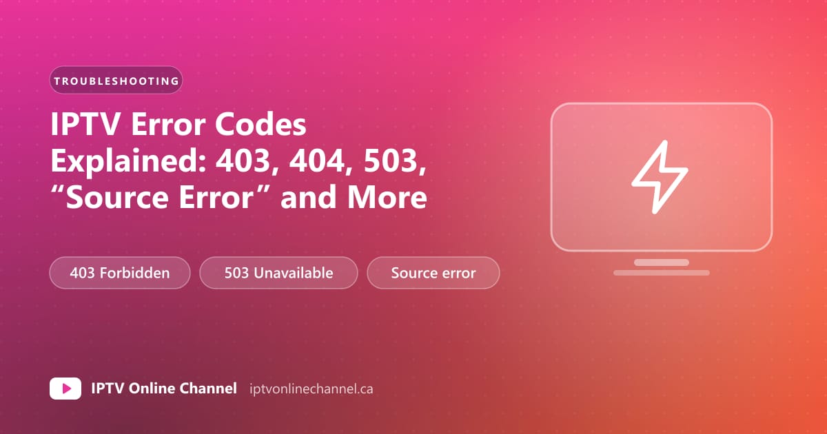 Cover graphic of a TV showing an error message, with labels for 403 Forbidden, 503 Unavailable and source error